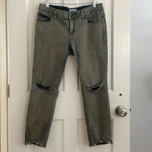 Free People Army Green Denim Jeans W 30